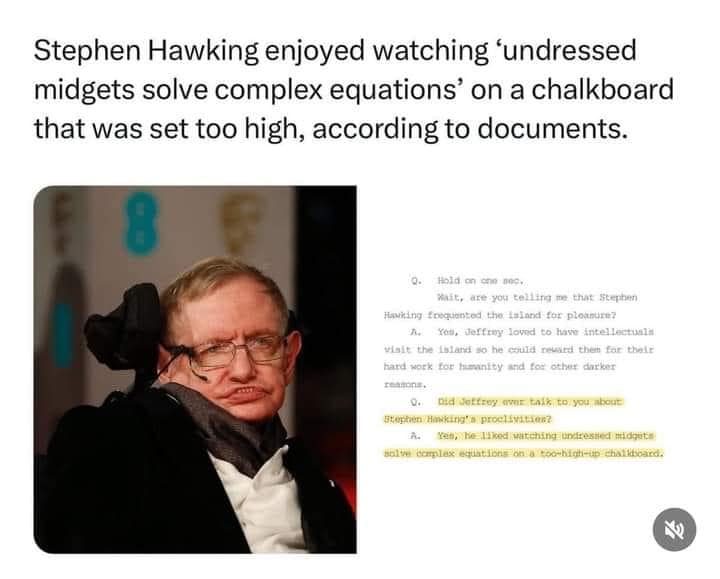 Why Did Epstein Need To Blackmail Stephen Hawking – 01-05-2024